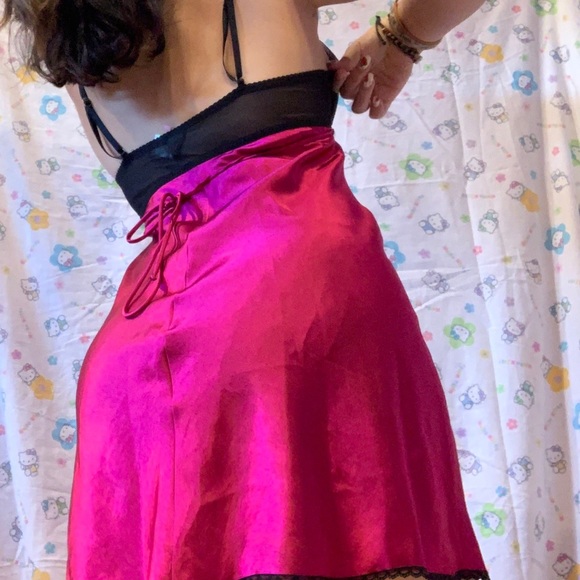 90s Hot Pink Slip Dress - Picture 2 of 4